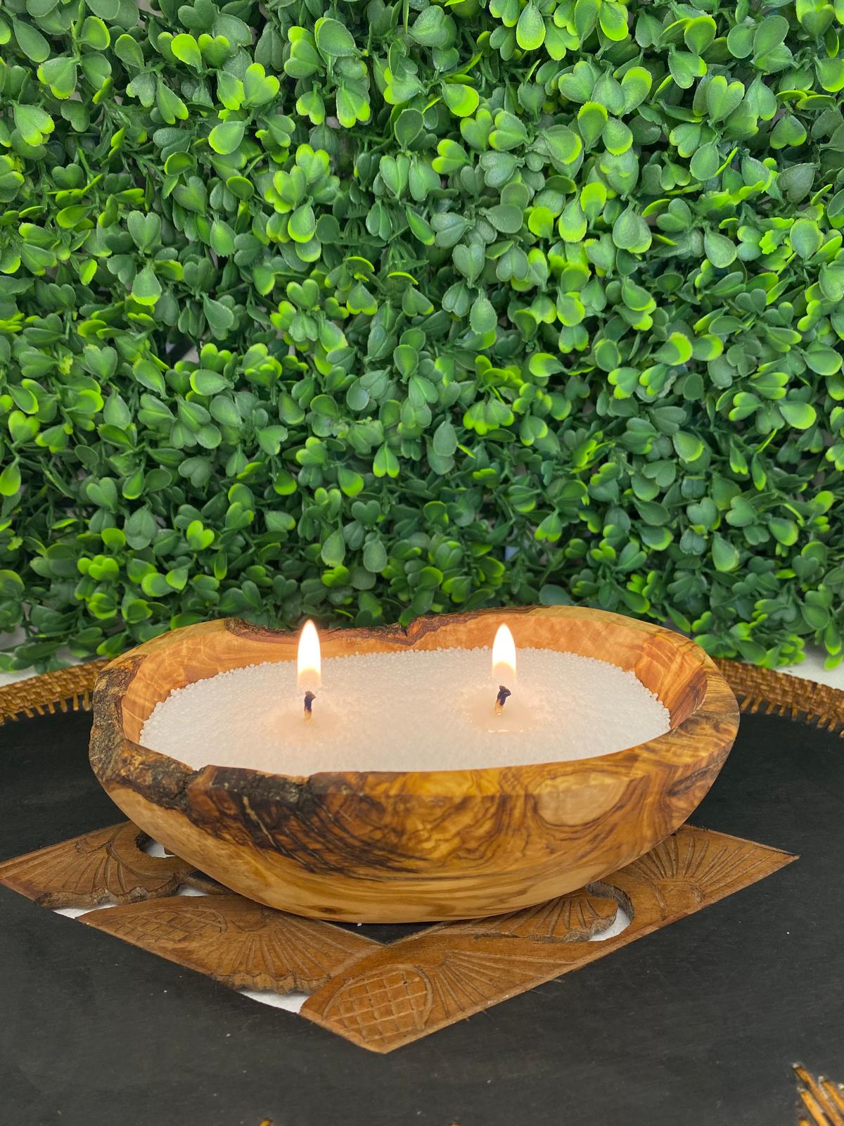 Contenant rustique en bois d'olivier 100% - Luz De Solia