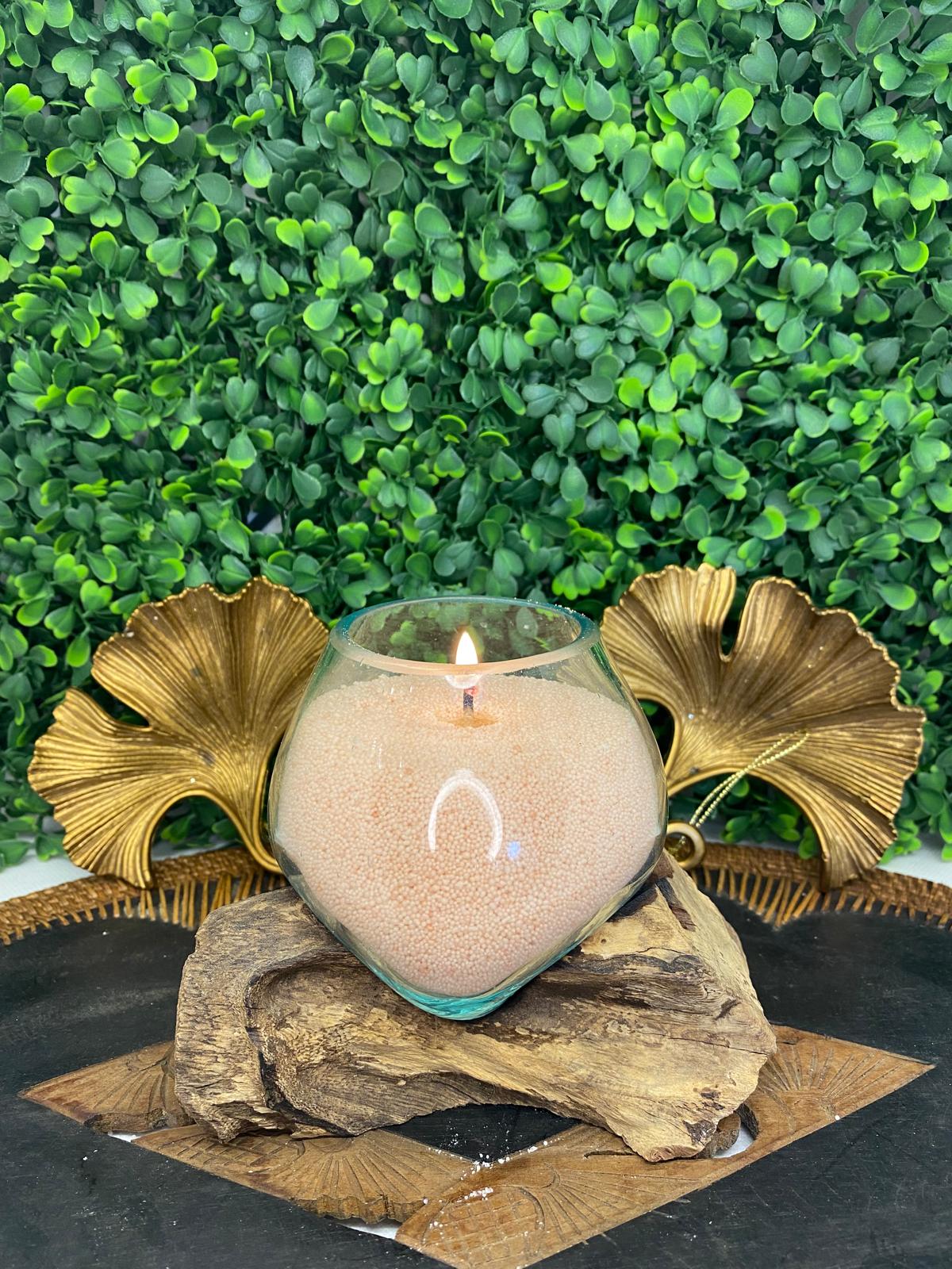 Sachet bougie perlée (Rose poudré) 🌸  - 450g + 10 mèches inclus