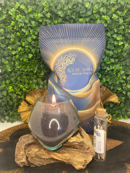 Sachet bougie perlée (Noir) 450g ⚫️ + 10 mèches inclus