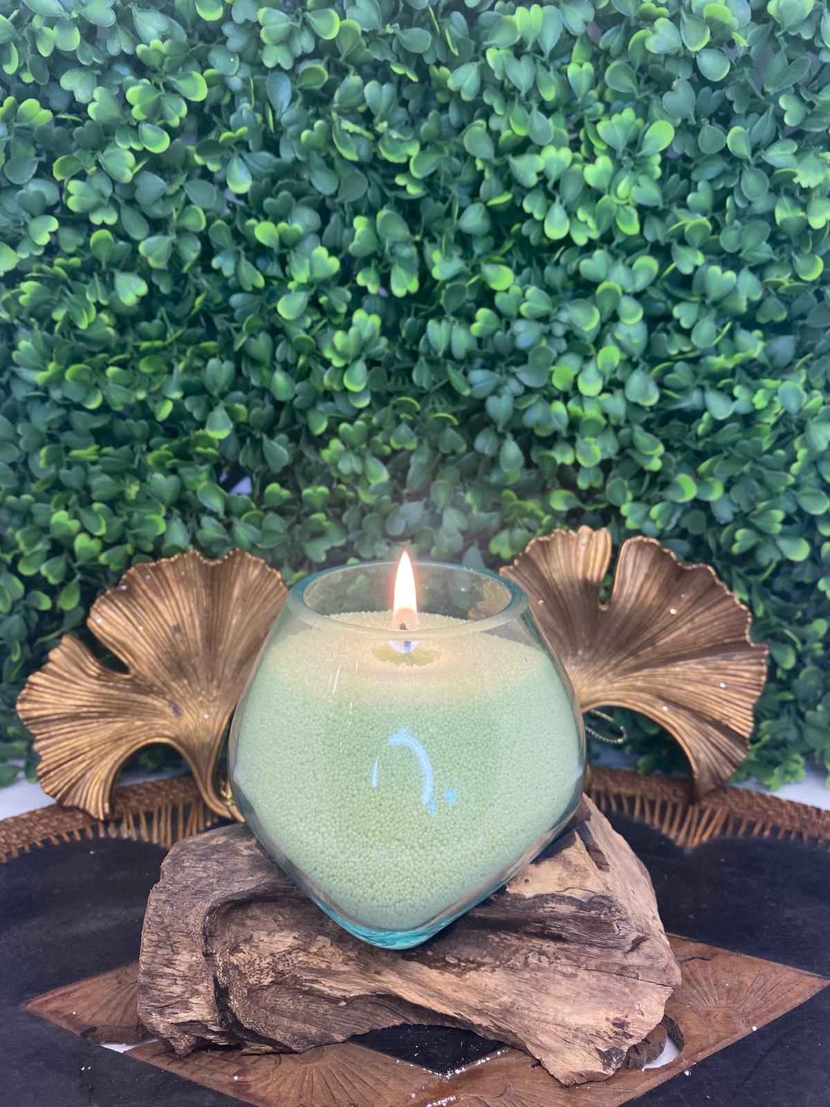 Sachet bougie perlée (Vert) 450g 🟢 + 10 mèches inclus