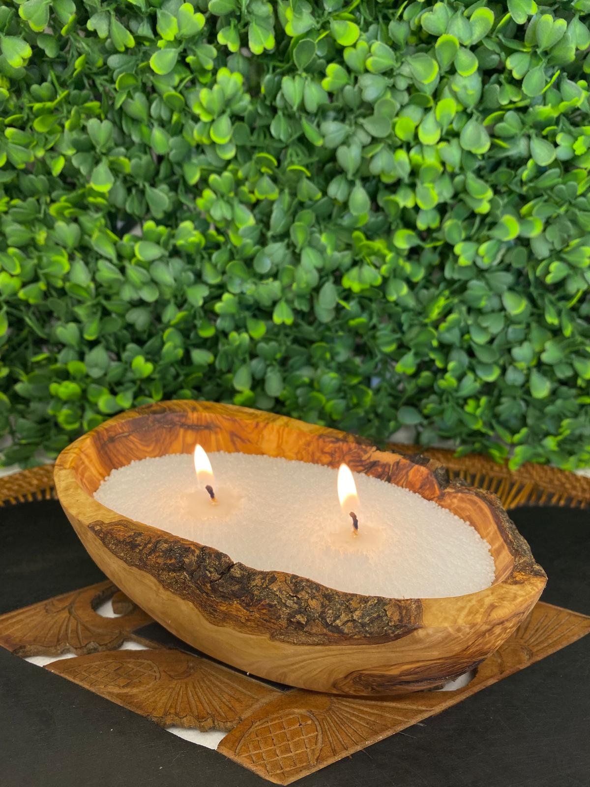 Contenant rustique en bois d'olivier 100% - Luz De Solia