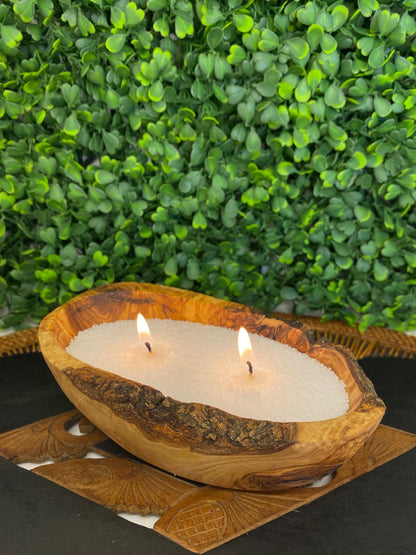 Contenant rustique en bois d'olivier 100% - Luz De Solia