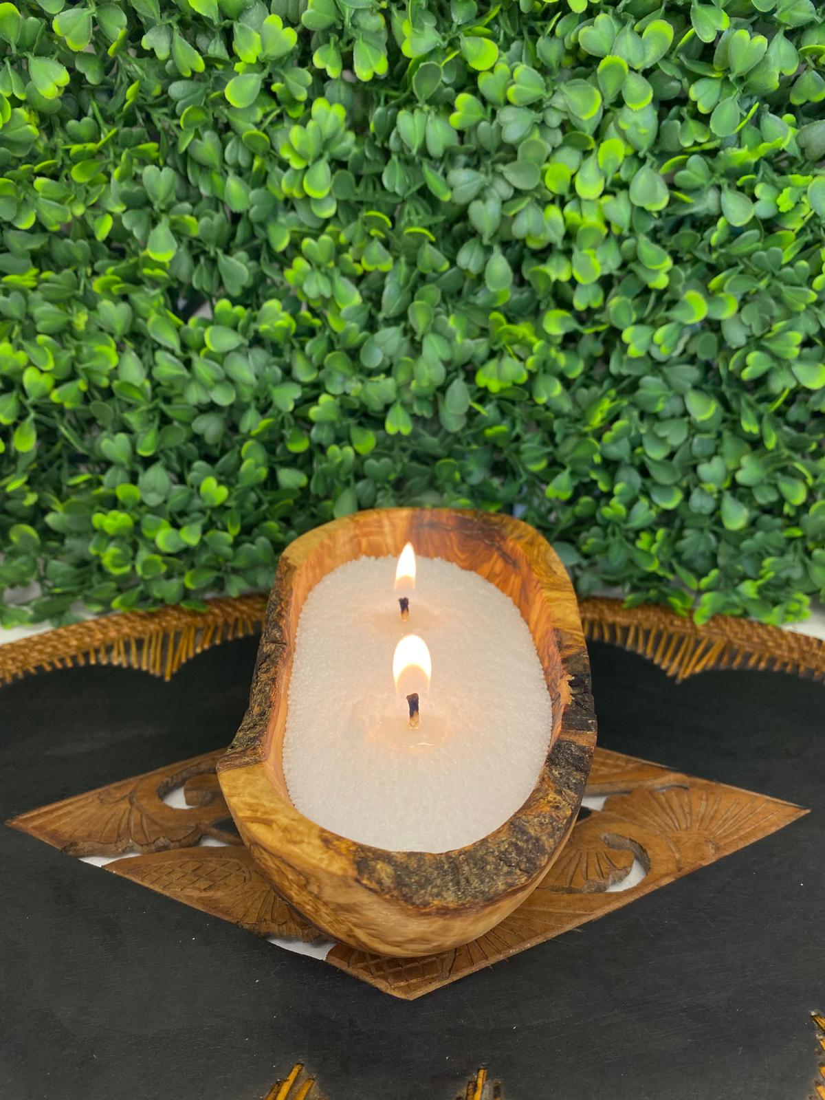 Contenant rustique en bois d'olivier 100% - Luz De Solia